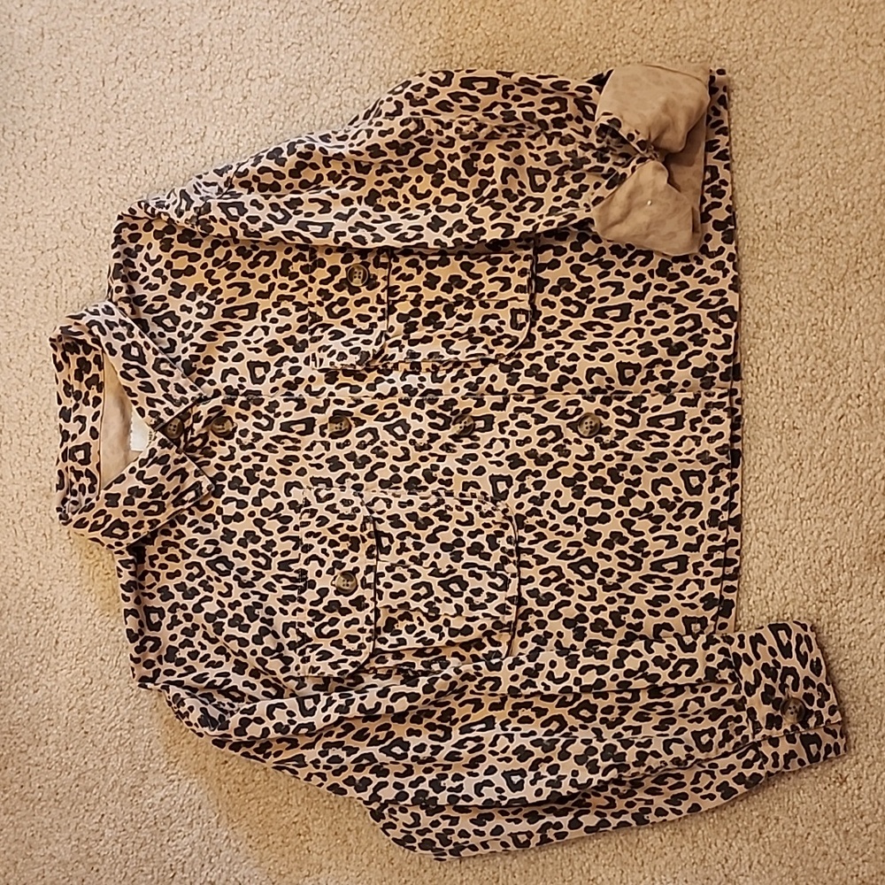 American Eagle Cheetah Print Button Up Jacket Women’s Size Medium